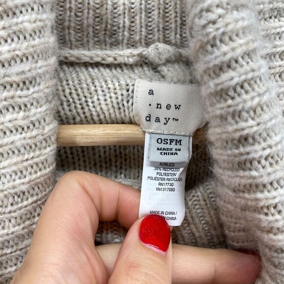 A New Day Sweater Pullover Women S Small Gray Knit Turtleneck Long Sleeve Casual - Picture 5 of 10